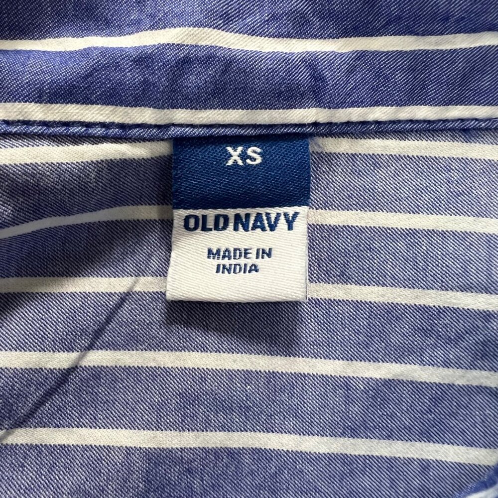 Womens Striped Button-Down Shirt Dress Blue & White XS Old Navy - Picture 5 of 5